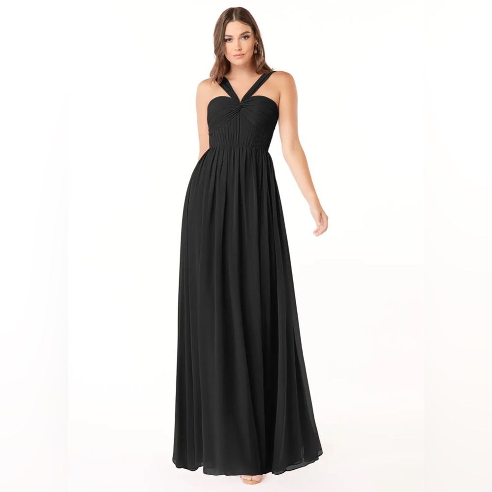 Azazie Black Chiffon Dionne Dress